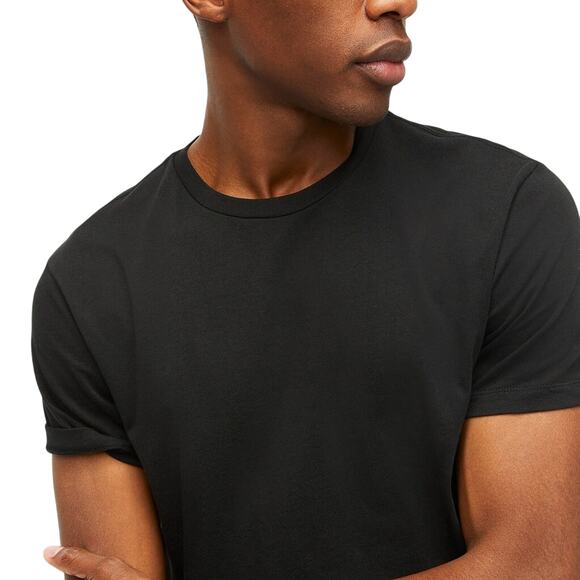 NWT J.Crew Factory Black Cotton Crewneck T-Shirt Men’s M Classic Fit - Picture 3 of 7